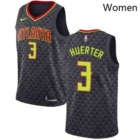 Womens Nike Atlanta Hawks 3 Kevin Huerter Swingman Black NBA Jersey Icon Edition